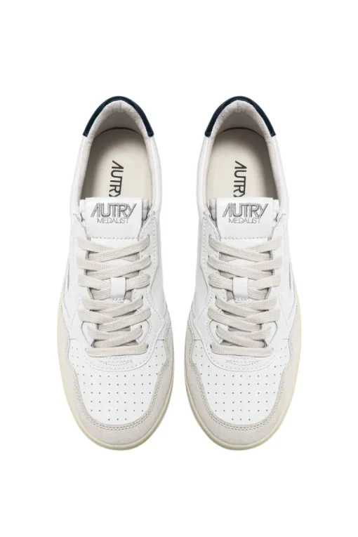 Sneakers medalist low man leat suede bianco uomo