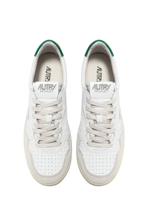 Sneakers medalist low man leat suede bianco uomo