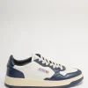 Sneakers pelle/tessuto bianco