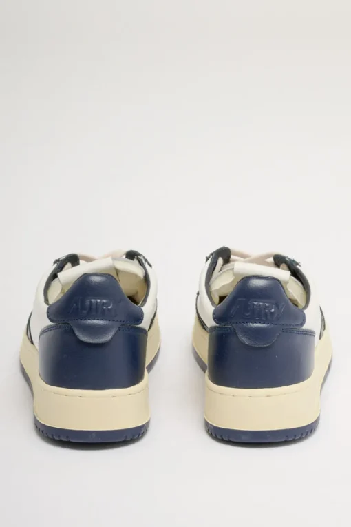 Sneakers pelle/tessuto bianco