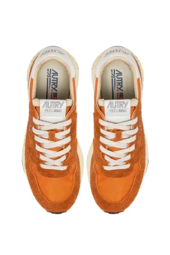 Sneakers reelwind low pelle/tessuto arancione