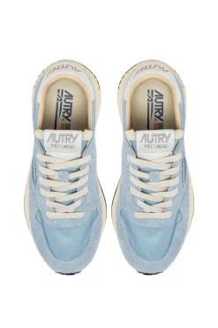 Sneakers reelwind low pelle/tessuto azzurro