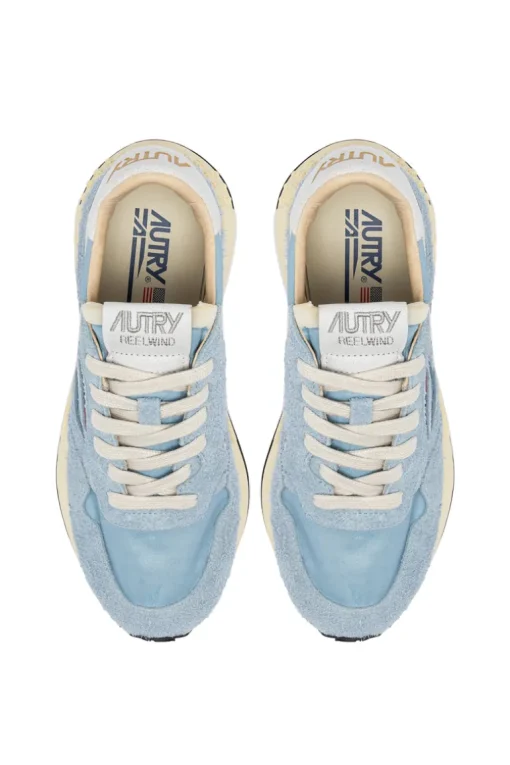 Sneakers reelwind low pelle/tessuto azzurro