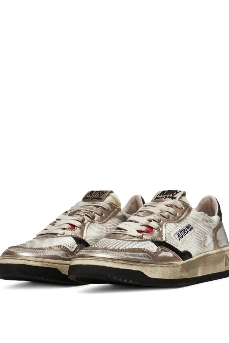 Sneakers super vintage low man nero uomo