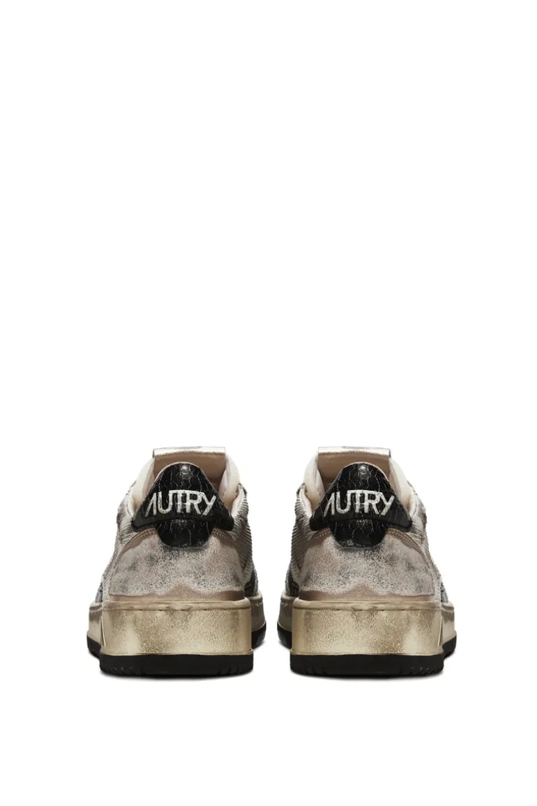 Sneakers super vintage low man nero uomo