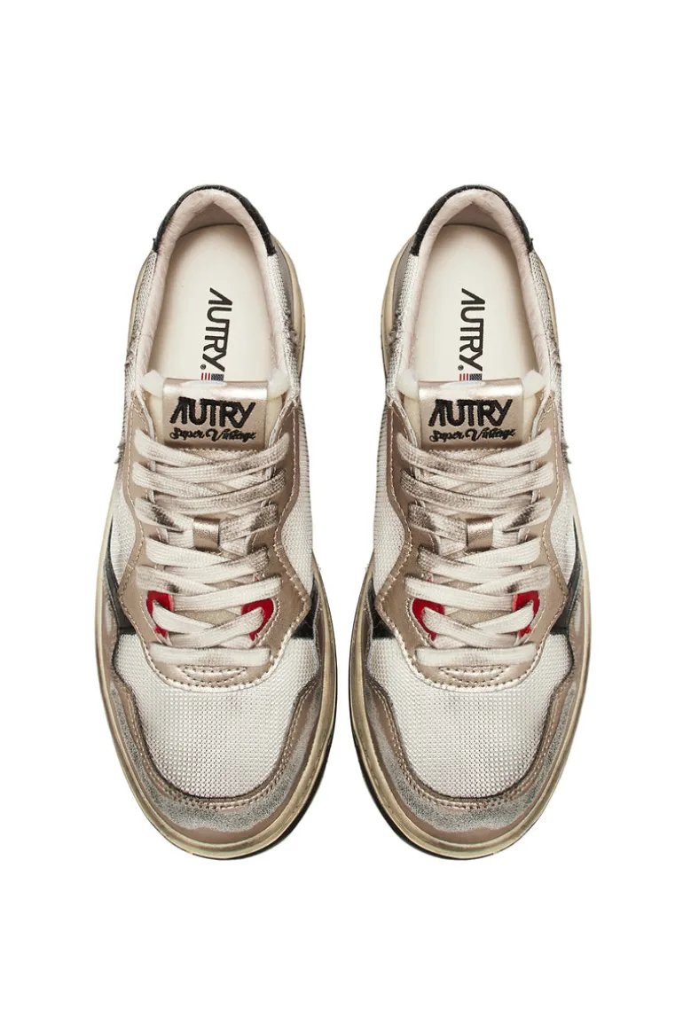 Sneakers super vintage low man nero uomo