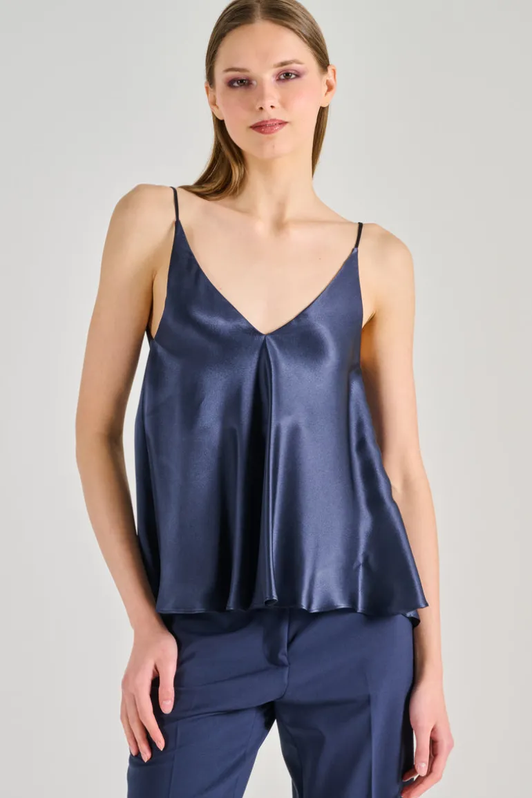 Top marina cotone blu