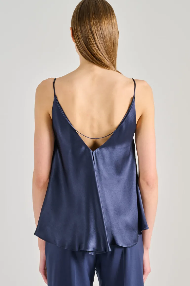 Top marina cotone blu