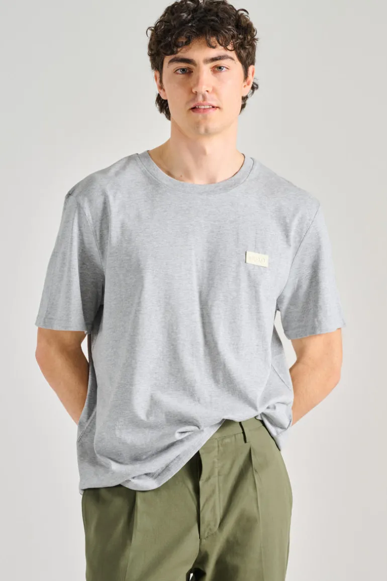 T-shirt bold cotone grigio