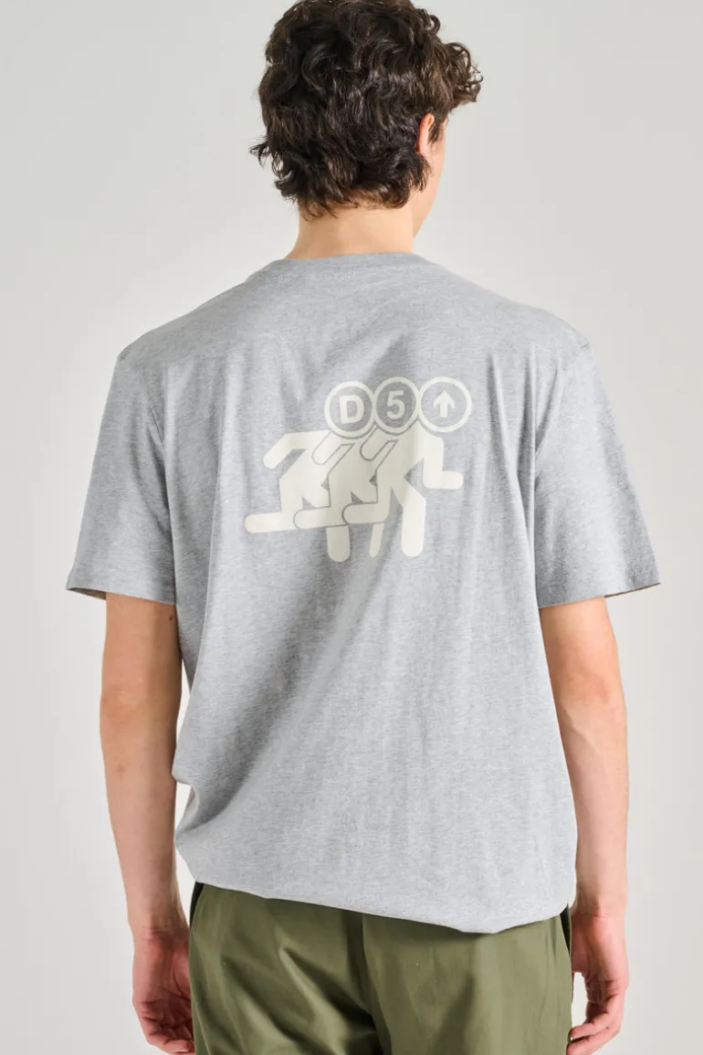 T-shirt bold cotone grigio