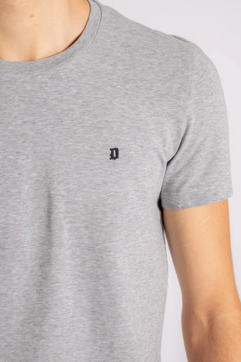 T-shirt grigio in cotone/elastam