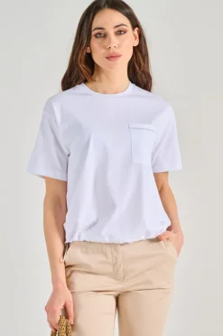 T-shirt jersey di cotone bianco