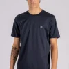 T-shirt logo patch cotone blu