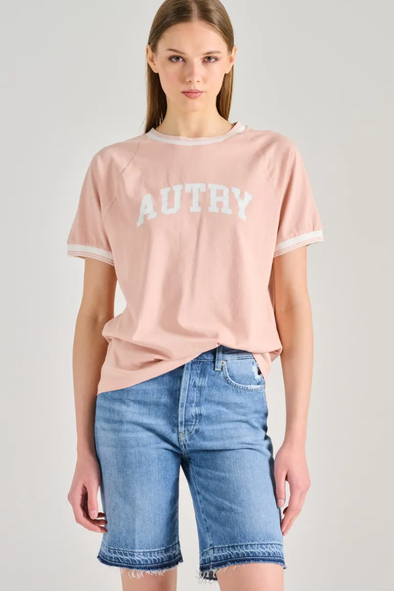 T-shirt main 100% cotone rosa