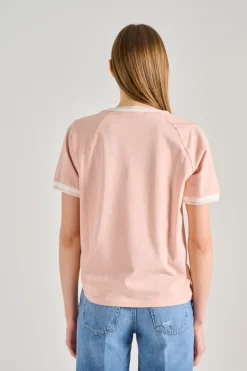 T-shirt main 100% cotone rosa