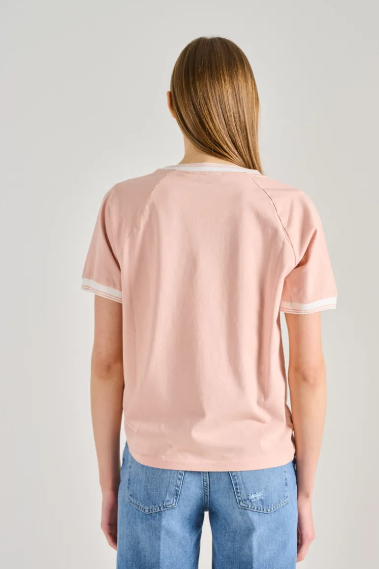 T-shirt main 100% cotone rosa