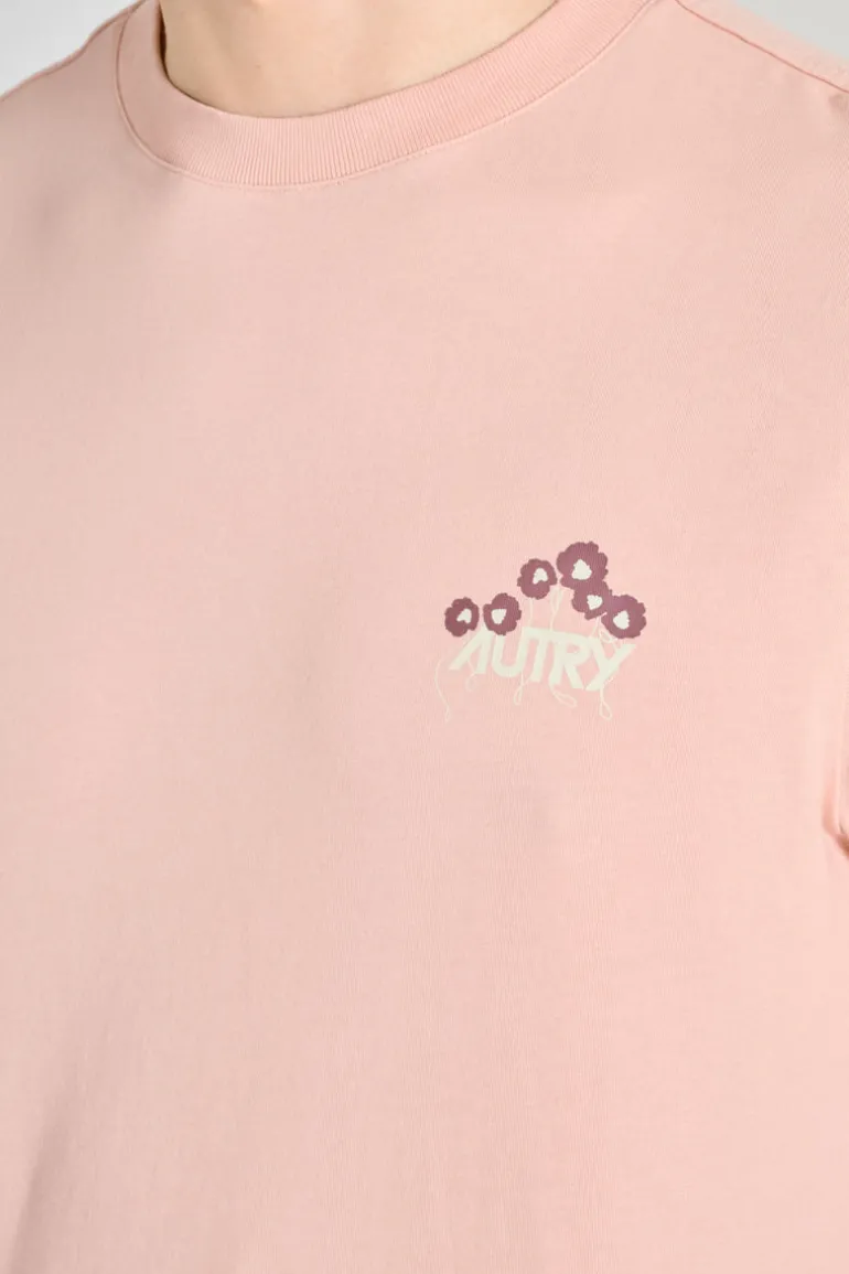 T-shirt main cotone rosa