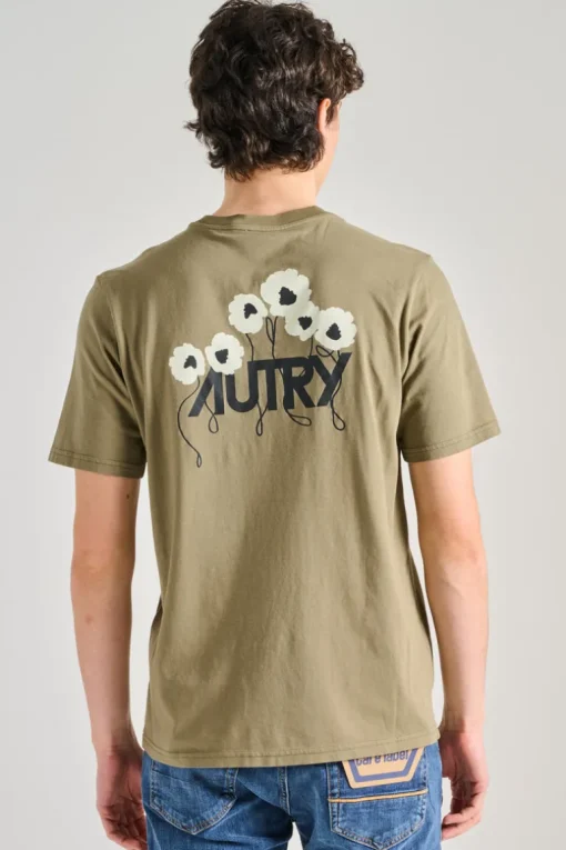 T-shirt main pelle beige