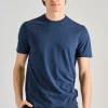 T-shirt manica corta cotone blu