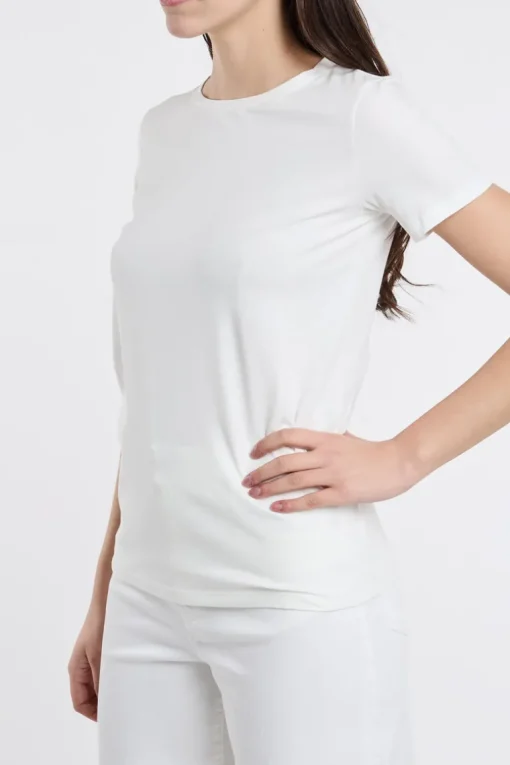 T-shirt mezza manica 95% co 5% ea bianco