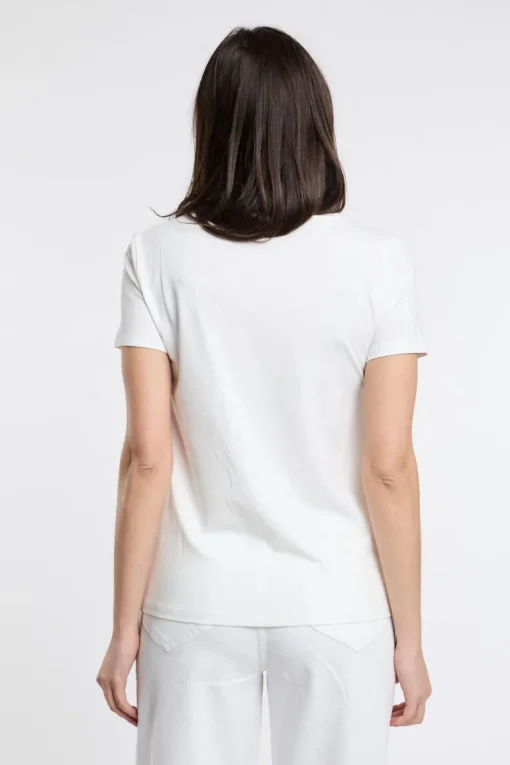 T-shirt mezza manica 95% co 5% ea bianco