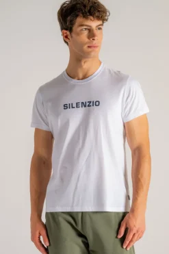 T-shirt silenzio 100% cotone bianco