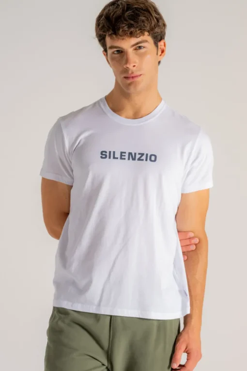 T-shirt silenzio 100% cotone bianco