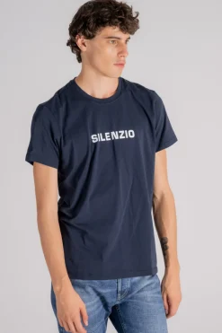T-shirt silenzio cotone blu