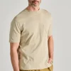 T-shirt tascone manica corta over cotone beige