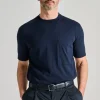T-shirt tascone manica corta over cotone blu