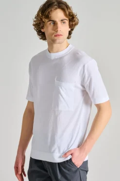 T-shirt tascone manica corta over cotone bianco