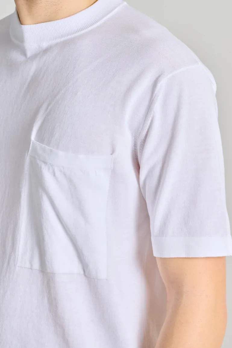 T-shirt tascone manica corta over cotone bianco