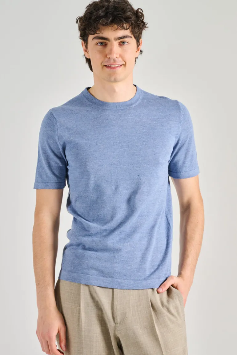 T-shirt tubolare 100% cotone blu