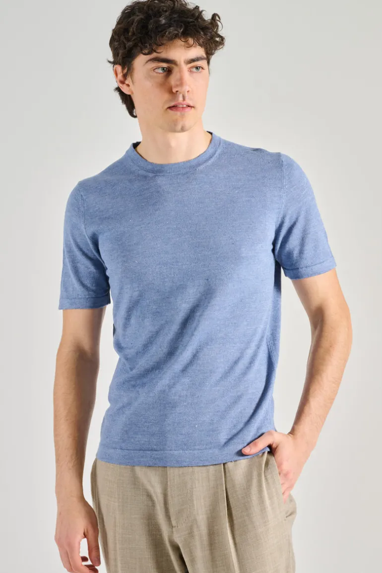 T-shirt tubolare 100% cotone blu