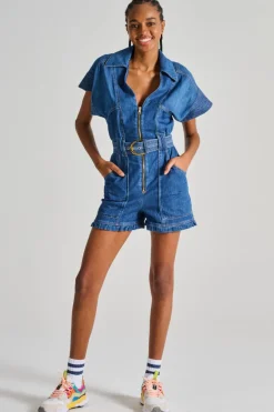 Tuta denim blu