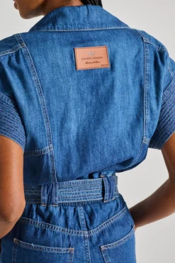 Tuta denim blu